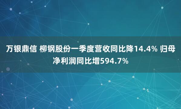 万银鼎信 柳钢股份一季度营收同比降14.4% 归母净利润同比增594.7%